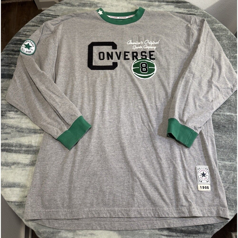 Vintage Converse Grey Green Long Sleeve Shirt Men’s 3XL Star Label All Star
